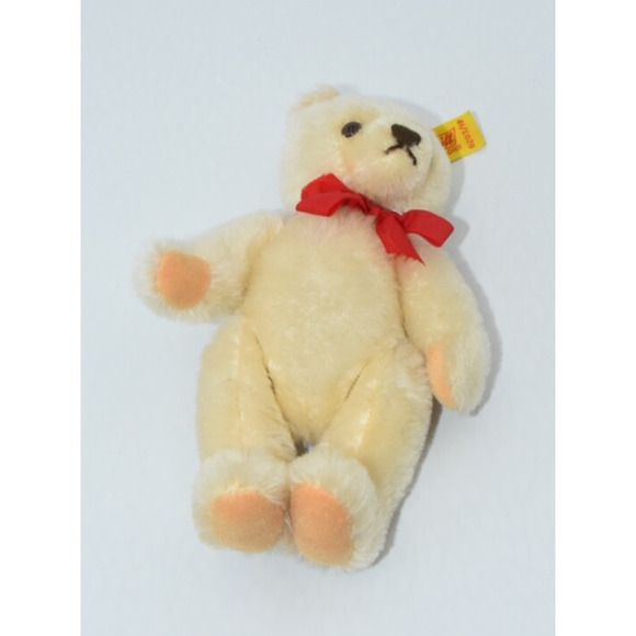 Vintage 1980's Teddy Bear Steiff Honey Mohair Jointed 0203/18 Button Tag - Picture 3 of 8